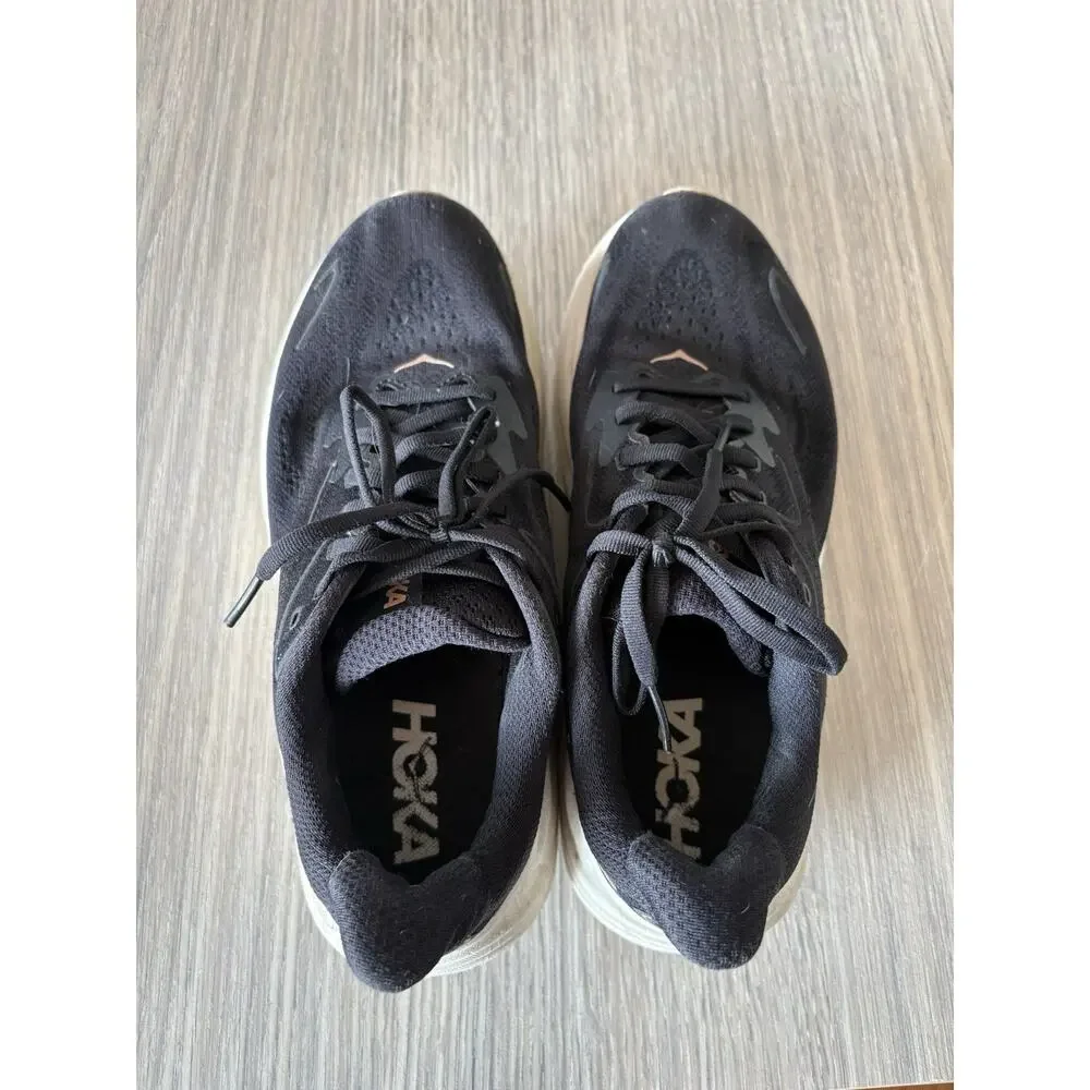 HOKA Clifton 10 Women’s Running Shoes Black Rose Gold Size 8.5B EU 40